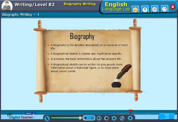 Biography writing tips on english language lab software
